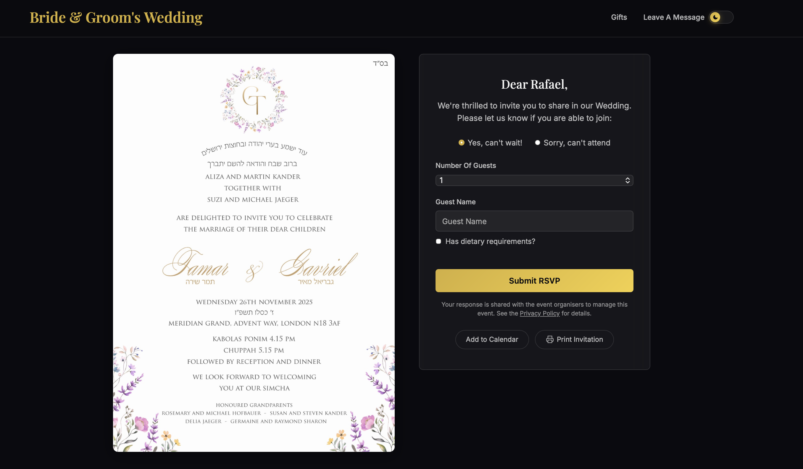 Invitation platform